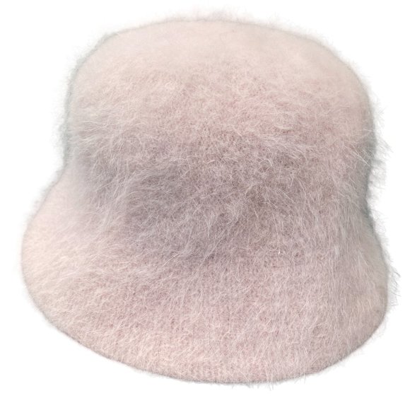 Vintage Y2K Rabbit Hair Wool Cloche Hat Fuzzy Pink Celeb Fairy Soft Girl-OS - Picture 1 of 9
